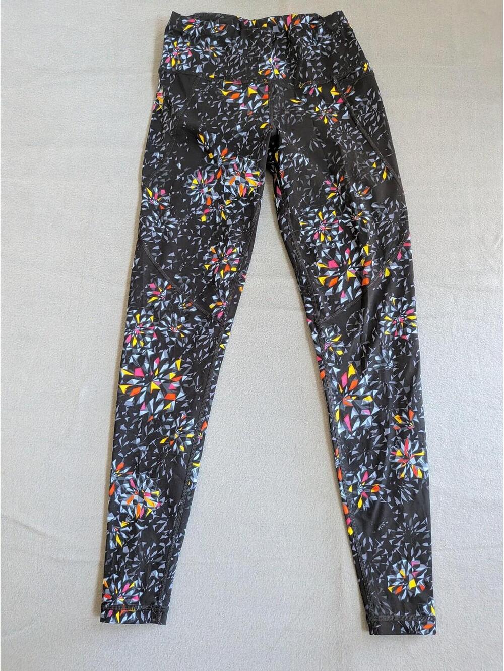 Sweaty Betty Geometric Leggings Womens XS 7/8 Ankle Pockets Yoga Gym Running